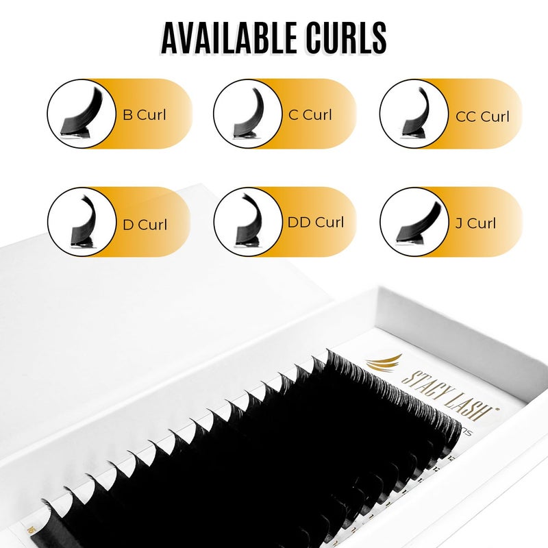 Stacy Lash Individual Lashes Semi Permanent Mink Lashes by STACY LASH | Volume & Classic Lash Extensions | D Curl Eye Lashes | Eyelash Extension Supplies for Lash Tech | 16-Rows Lash Tray | D-0.03-MIX 8-15 - Image 3
